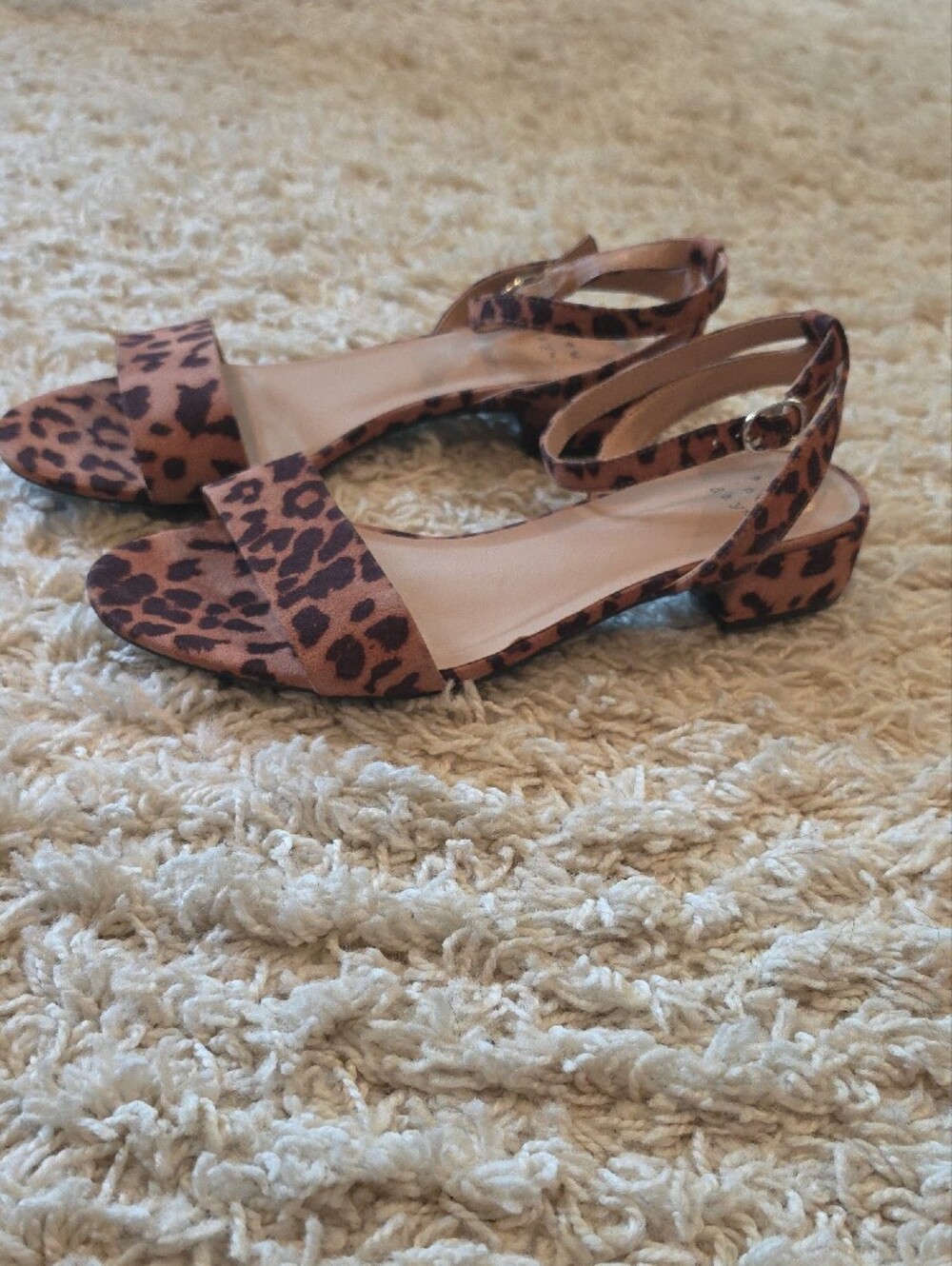 a new day Leopard Print Ankle Strap Sandals - Brown/Tan - Picture 2 of 5